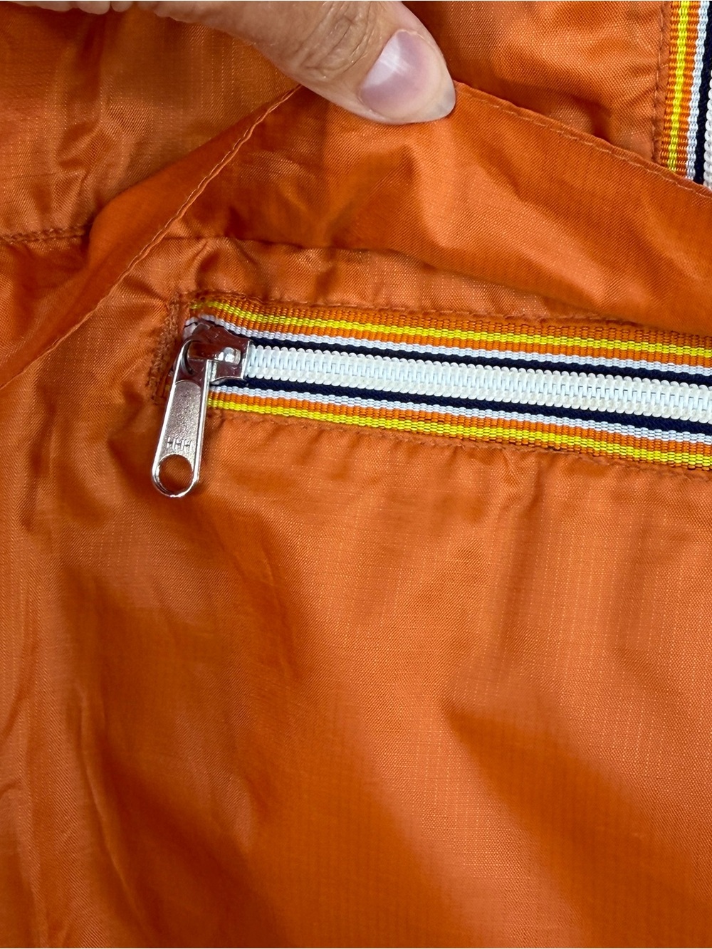 Vintage 90s Y2K burnt orange packable fanny pack boxy anorak windbreaker M - Picture 9 of 17